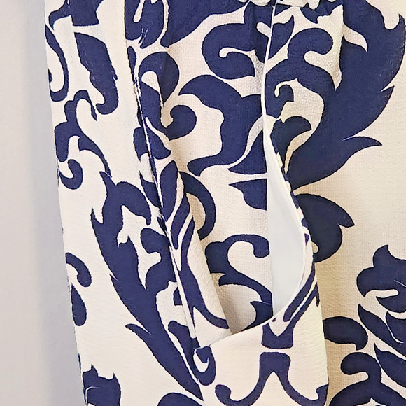 Premier Amour Romper Camisole Top Shorts Suit Lined White Blue Floral Women's 8 - Picture 2 of 5